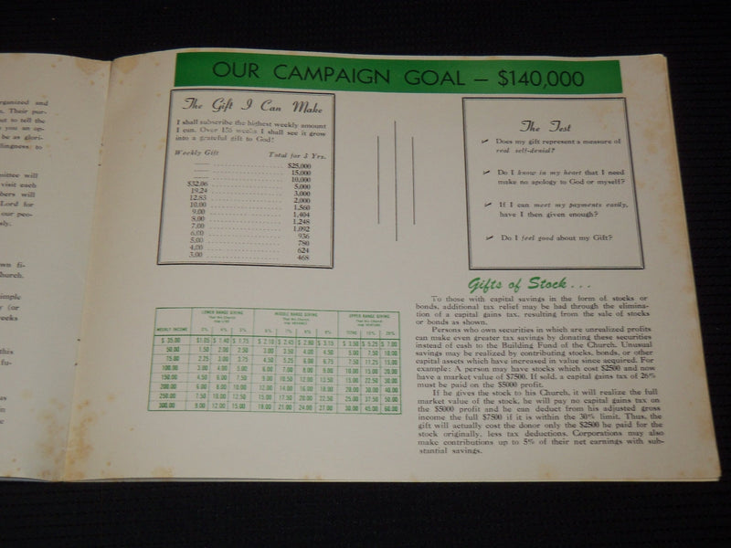 1960'S PEACE UNITED CHURCH OF CHRIST ADAMSTOWN BOOK - J 8092