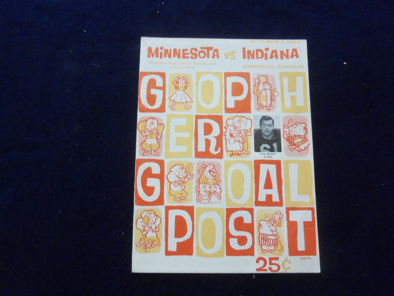 1959 OCTOBER 3 FOOTBALL PROGRAM - INDIANA UNIV VS. UNIV OF MINNESOTA - SP 5454S
