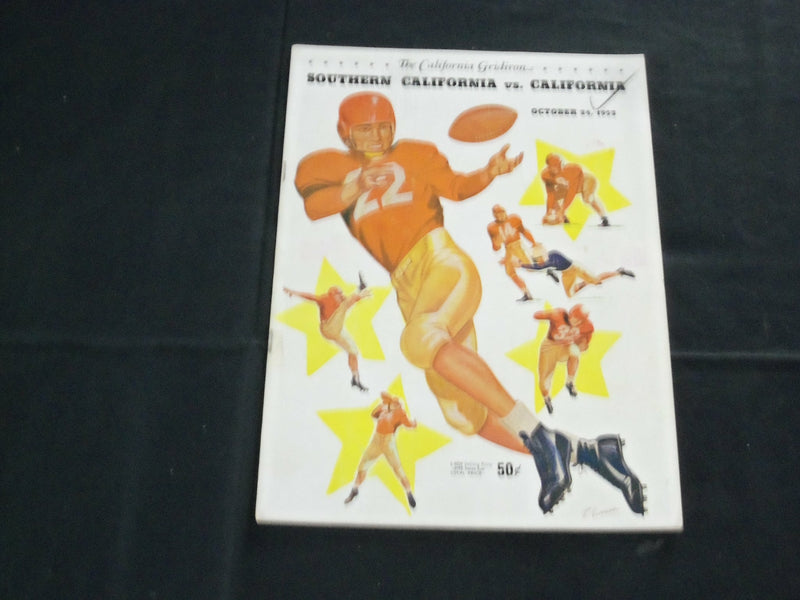 1953 OCTOBER 24 SOUTHERN CALIFORNIA VS. CALIFORNIA FOOTBALL PROGRAM - J 3725