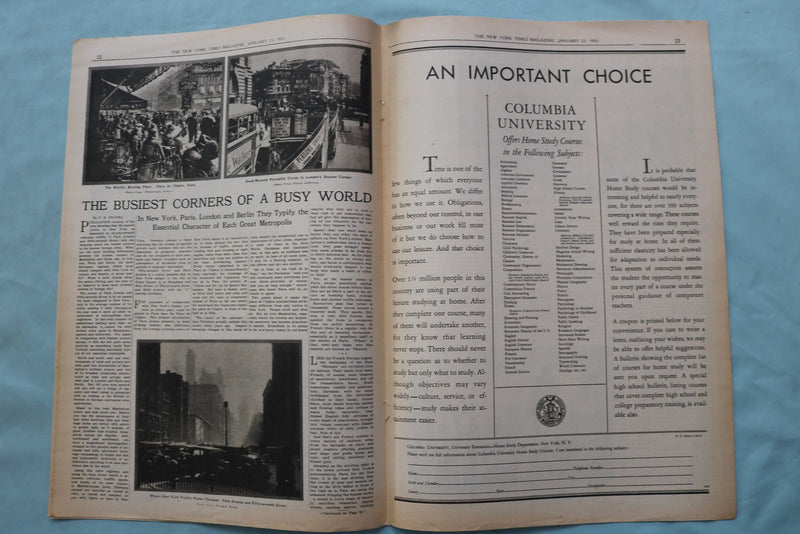 1931 JAN 25 THE NEW YORK TIMES MAGAZINE SECTION - MUSSOLINI OF YEAR IX - NP 9105