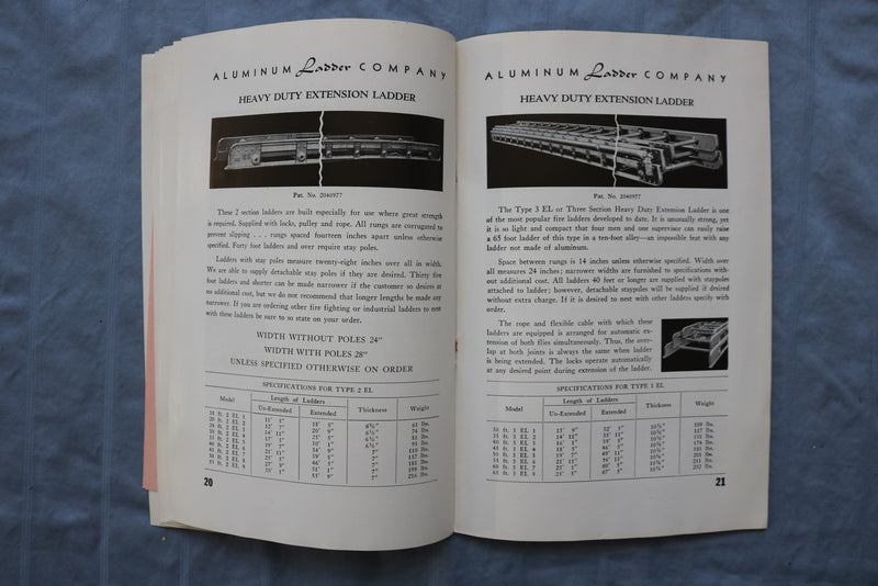 1941 JANUARY 1 ALUMINUM LADDER COMPANY SOFTCOVER BROCHURE - K 3143