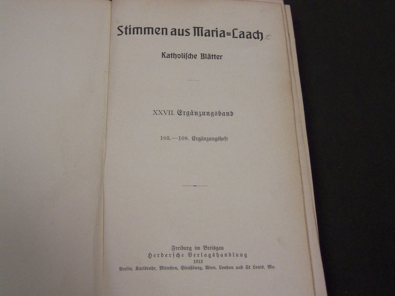 1871-1912 STIMMEN AUS MARIA-LAACH KATHOLISCHE GERMAN VOLUME LOT OF 23 - KD 38