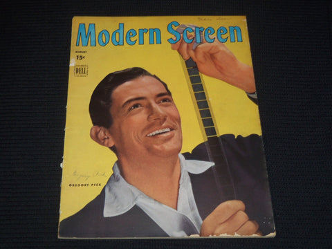 1946 AUGUST MODERN SCREEN MAGAZINE - GREGORY PECK COVER - E 12299