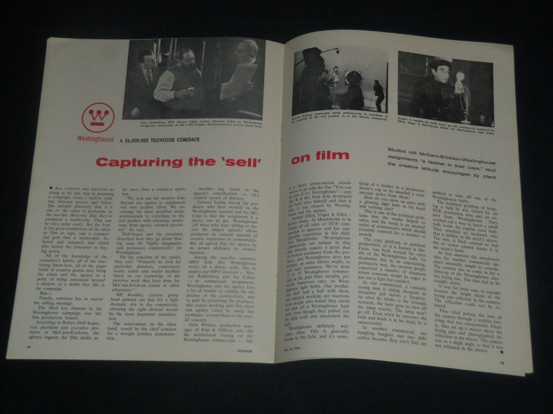 1964 MAY 18 WESTINGHOUSE $6,000,000 TV COMEBACK PROGRAM - J 4292