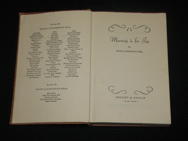 1949 MORNING IS FOR JOY HARDCOVER BOOK BY RUTH LIVINGSTON HILL - KD 7287