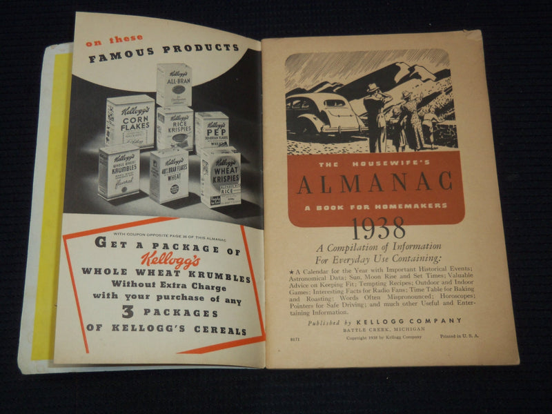 1938 THE HOUSEWIFE'S ALMANAC A BOOK FOR HOMEMAKERS - J 7562