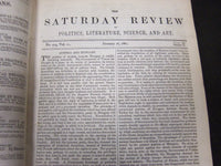 1861 SATURDAY REVIEW 2 BOUND VOLUMES - COMPLETE YR- PUBLISHED IN LONDON - R 1080