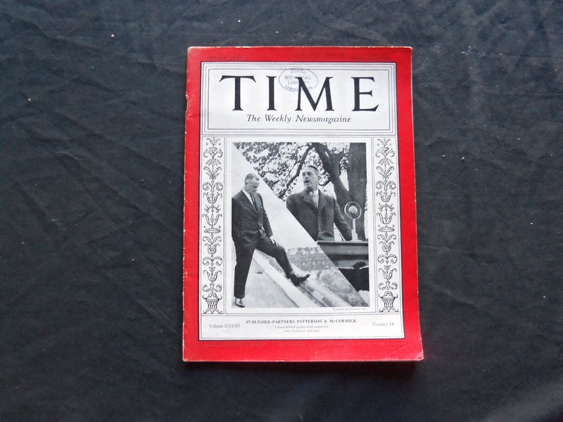 1936 NOVEMBER 2 TIME MAGAZINE - JOSEPH M PATTERSON & ROBERT R. MCCORMICK - T 538
