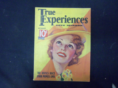1936 SEP TRUE EXPERIENCES MAGAZINE - NICE COVER, STORIES, PHOTOS & ADS - ST 4117