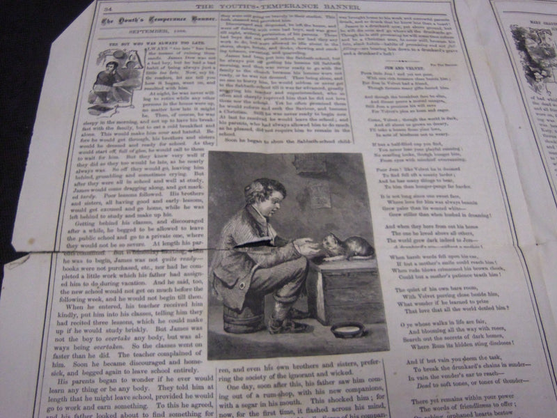 1866 THE YOUTH'S TEMPERANCE BANNER NEWSPAPER LOT OF 3 - VOLUME 1 ISSUES- NP 2051