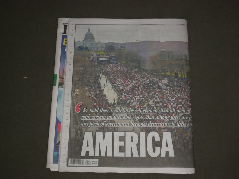 2018 MARCH 25 NEW YORK DAILY NEWS - A MILLION RALLY IN D.C. FOR GUN REFORM
