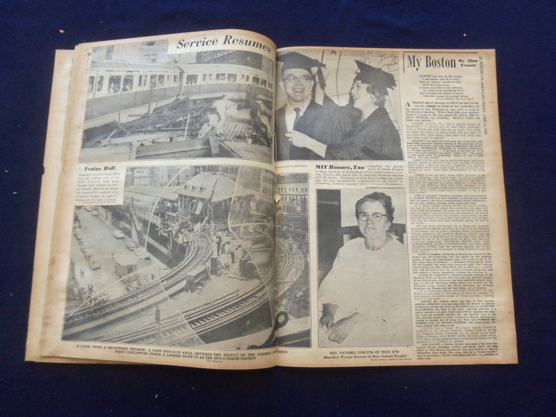 1959 JUNE 12 BOSTON AMERICAN NEWSPAPER - NEW BOMB SCARE AT SO. STATION - NP 6232
