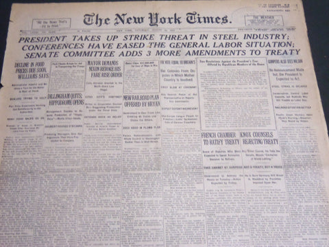 1919 AUG 30 NEW YORK TIMES - DILLINGHAM QUITS HIPPODROME OPENS - NT 6965