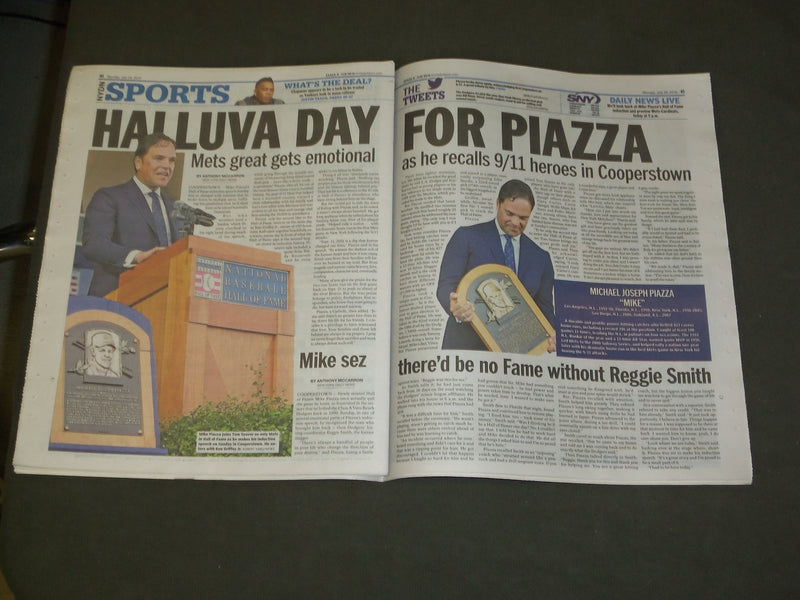 2016 JULY 25 NEW YORK DAILY NEWS-MIKE PIAZZA INDUCTED INTO BASEBALL HALL OF FAME
