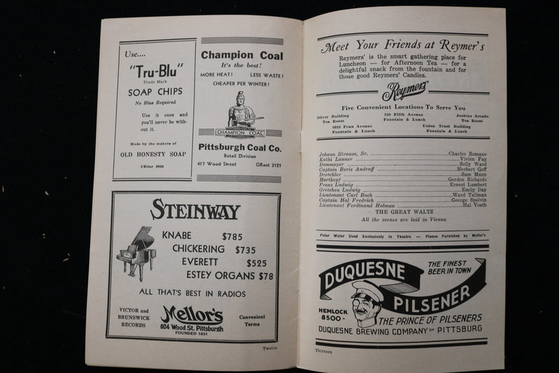 1935 THE GREAT WALTZ PROGRAM - NIXON THEATRE - K 2467