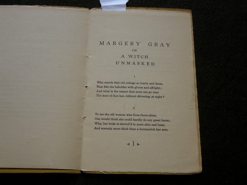 1930 MARGERY GRAY OR A WITCH UNMASKED BOOK - SIGNED #22 OF 150 - COATES - J 6185