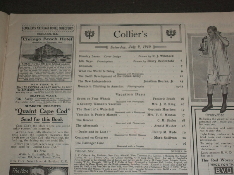 1910 JULY 9 COLLIER'S MAGAZINE - COUNTRY LANES - F 613