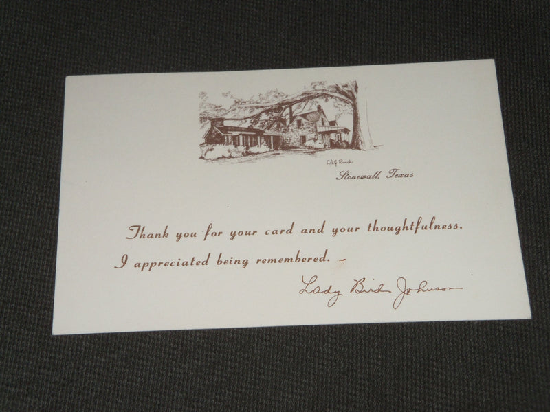1973 LADY BIRD JOHNSON THANK YOU CARD - AP 595