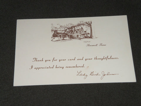 1973 LADY BIRD JOHNSON THANK YOU CARD - AP 595