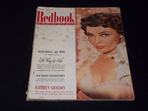 1952 OCTOBER REDBOOK MAGAZINE - KATHRYN GRAYSON FRONT COVER - E 14012