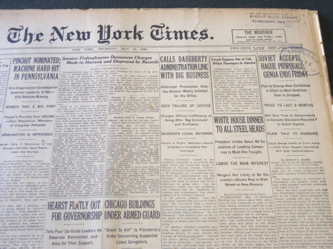 1922 MAY 18 NEW YORK TIMES - SOVIET ACCEPTS HAGUE PROPOSALS - NT 5797