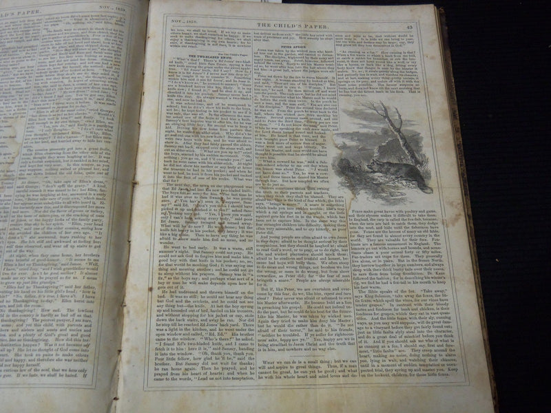 1852-1862 THE CHILD'S PAPER BOUND VOLUME - NICE ILLUSTRATIONS - KD 3352F