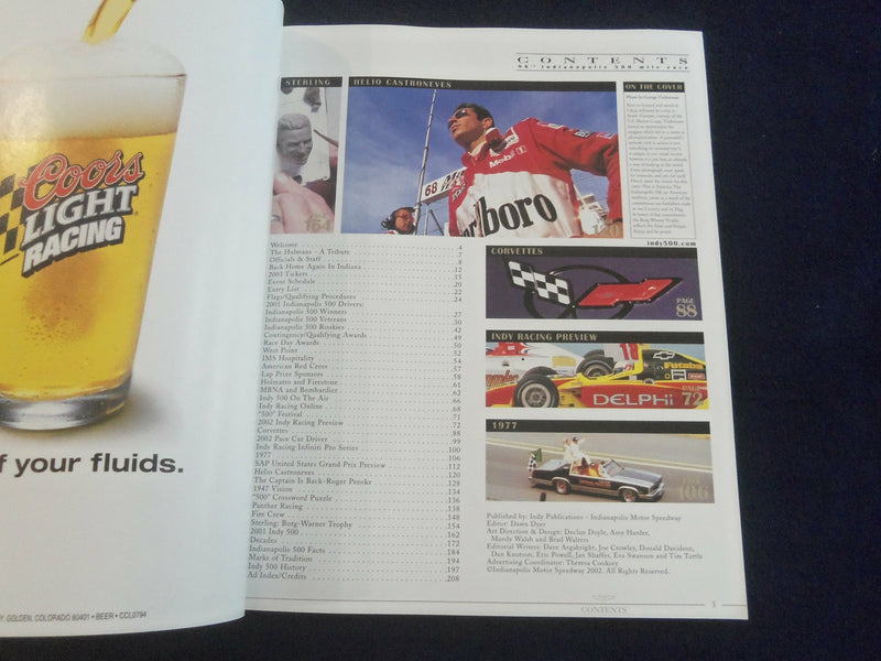 2002 MAY 26 86TH INDIANAPOLIS 500 RACING PROGRAM - GREAT PHOTOS - SP 6599M