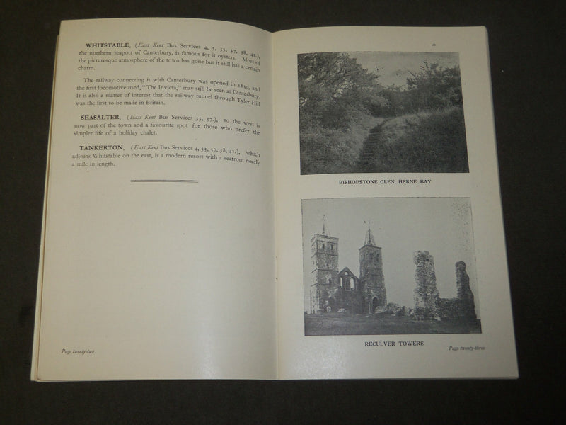 1930'S PICTORIAL GUIDE TO EAST KENT BOOK - NICE PHOTOS - J 3662
