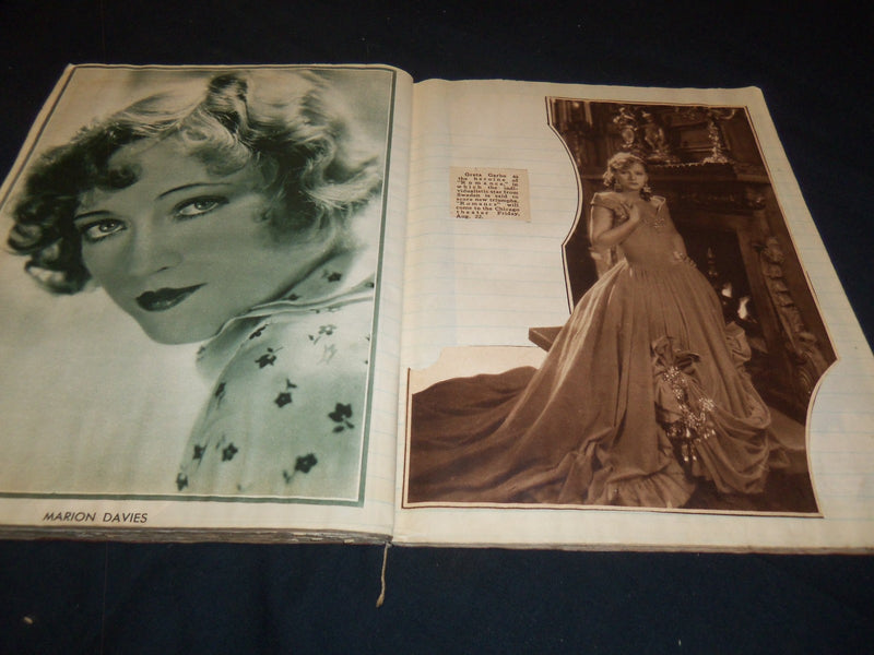 1930'S HOLLYWOOD STARS SCRAPBOOK - COOPER - GARBO - GREAT PHOTOS - 23A