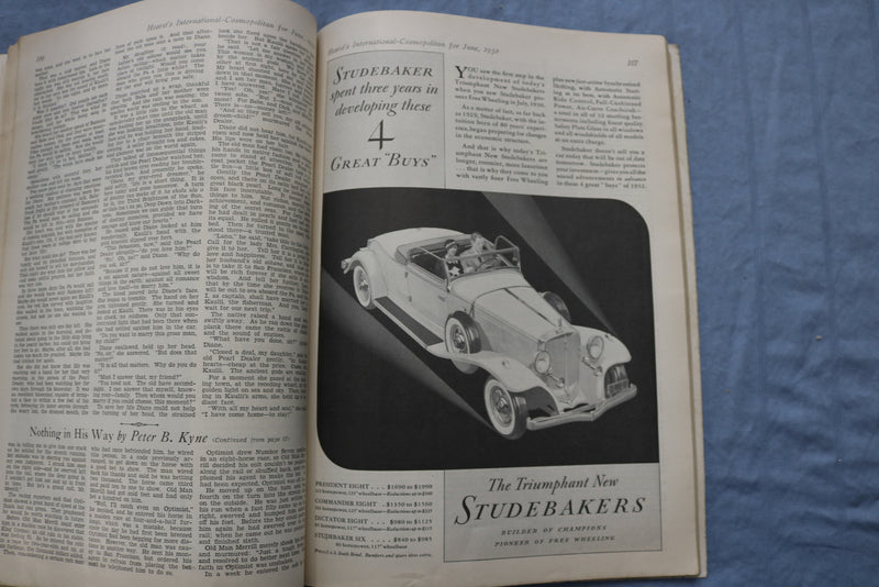 1932 JUNE COSMOPOLITAN MAGAZINE - HARRISON FISHER COVER - GREAT ADS - ST 1001T