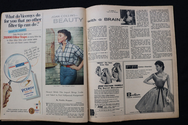 1955 MAY 1 CHICAGO SUNDAY TRIBUNE MAGAZINE - D. ARNAZ & J. COLLINS - E 26349