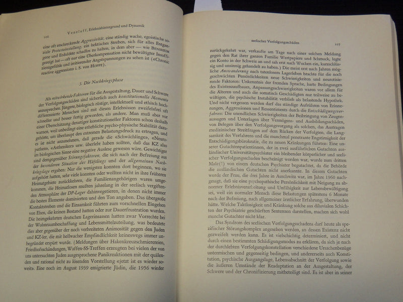 1963 PSYCHISCHE SPATSCHADEN NACH POLITISCHER VERFOLGUNG BOOK - J 9563