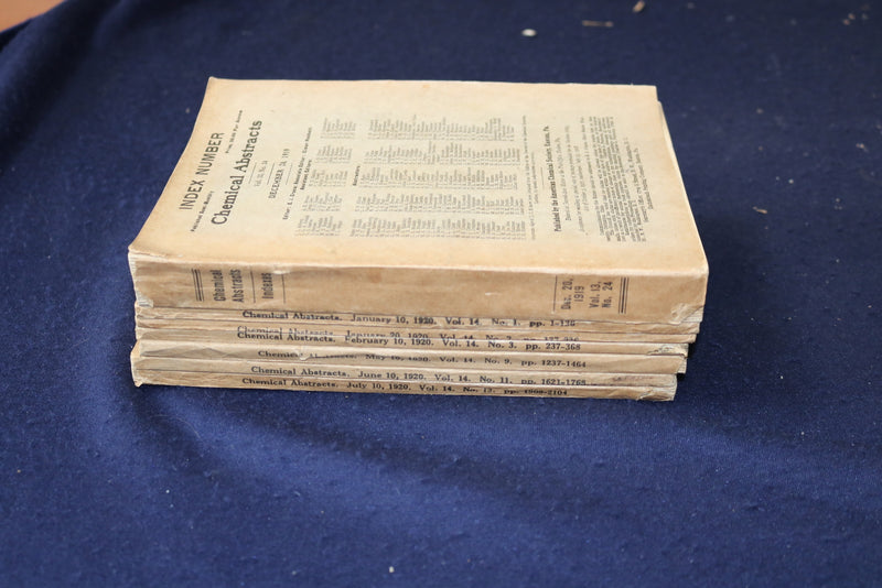 1919-1920 CHEMICAL ABSTRACTS SEMI-WEEKLY MAGAZINE - LOT OF 7 - O 3493