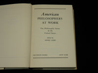 1956 AMERICAN PHILOSOPHERS AT WORK HARDCOVER BOOK BY SIDNEY HOOK - KD 6467