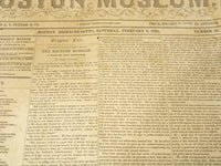 1851 FEB 8 BOSTON MUSEUM NEWSPAPER - THOMAS BUCHANAN READ - TENNYSON - NP 9034