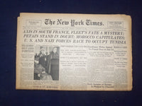 1942 NOV 12 NEW YORK TIMES-AXIS IN SOUTH FRANCE, FLEET'S FATE A MYSTERY- NP 6517