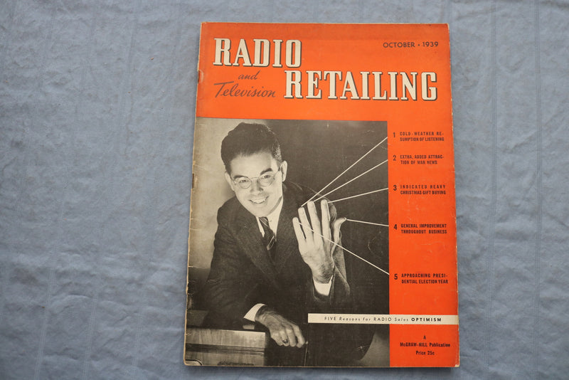 1939 OCT RADIO AND TELEVISION RETAILING MAGAZINE - OPTIMISM COVER - ST 1766F