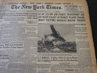 1952 DEC 21 NEW YORK TIMES - 83 ON AIR FORCE TRANSPORT DIE IN CRASH - NT 5937
