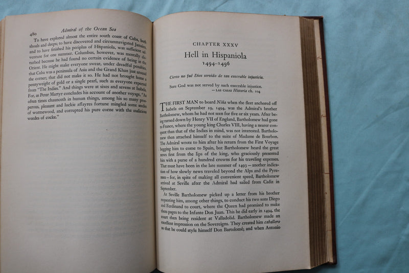 1942 ADMIRAL OF THE OCEAN SEA, A LIFE OF COLUMBUS HARDCOVER BY MORISON - KD 9662