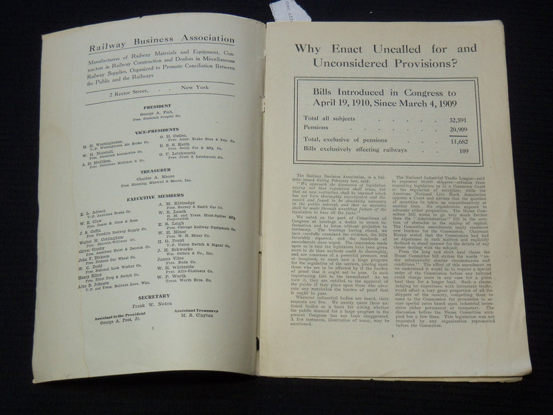 1910-1911 RAILWAY BUSINESS ASSOCIATION BULLETIN LOT OF 3 ISSUES - K 2109