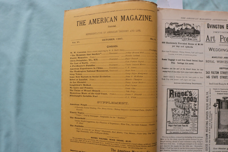 1887 AMERICAN MONTHLY ILLUSTRATED MAGAZINE - LOT OF 2 - K 3287
