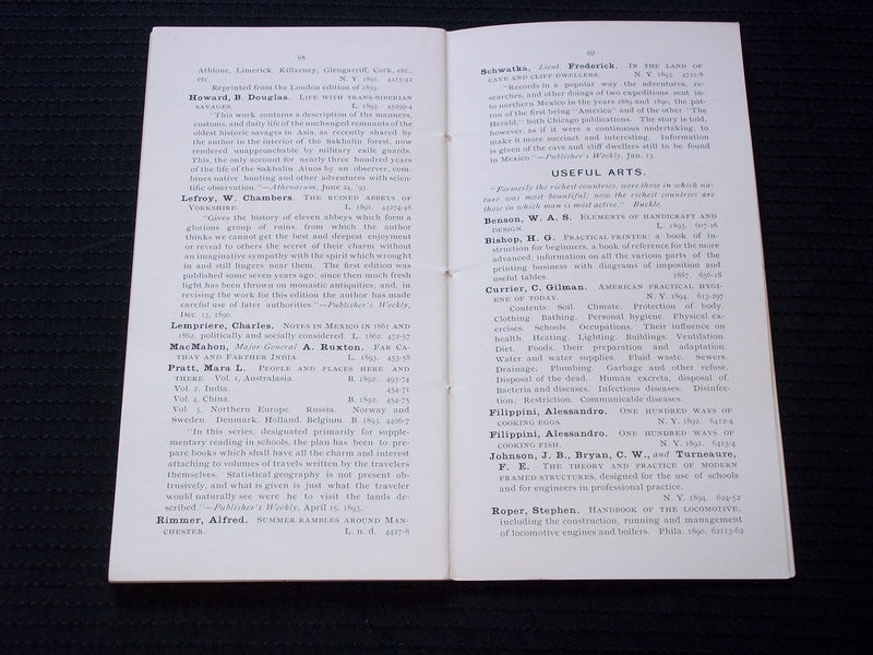 1894 THE OPEN SHELF CLEVELAND PUBLIC LIBRARY SOFTCOVER BOOK - J 7183