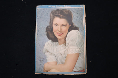 1943 JUNE 6 CHICAGO SUNDAY TRIBUNE MAGAZINE - DIANA BARRYMORE COVER - E 26213