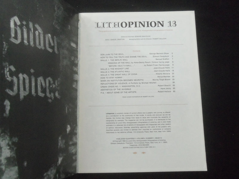 1969 LITHOPINION MAGAZINE - ISSUE 13 - ST 540V