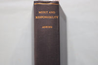 1960 MERIT AND RESPONSIBILITY - GREEK VALUES HARDCOVER BOOK BY ADKINS - KD 9647