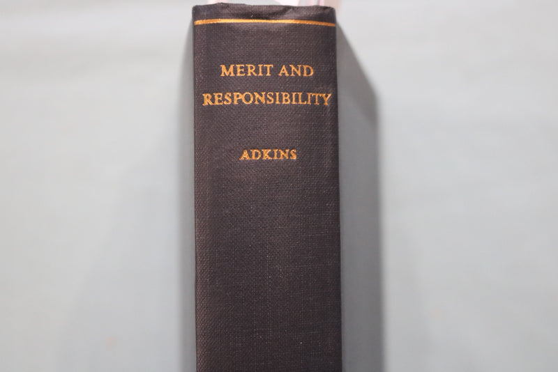 1960 MERIT AND RESPONSIBILITY - GREEK VALUES HARDCOVER BOOK BY ADKINS - KD 9647