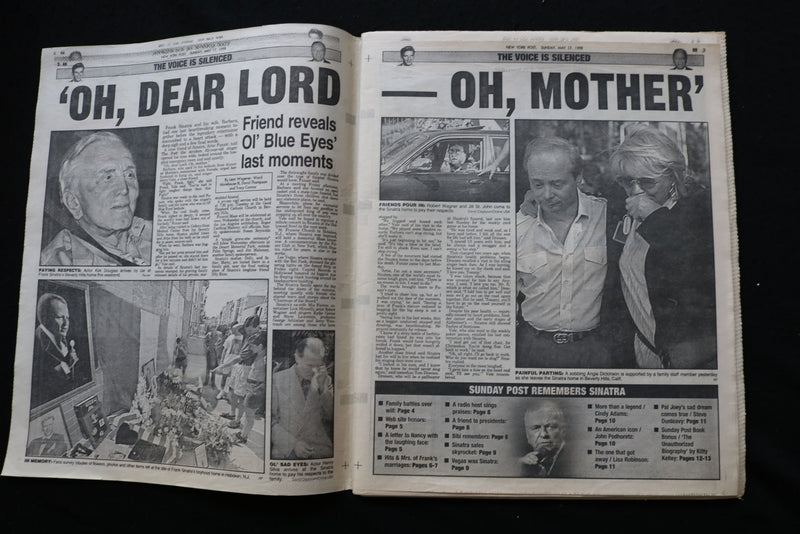 1998 MAY 17 NEW YORK POST NEWSPAPER - FRANK SINATRA'S LAST WORDS - NP 8922