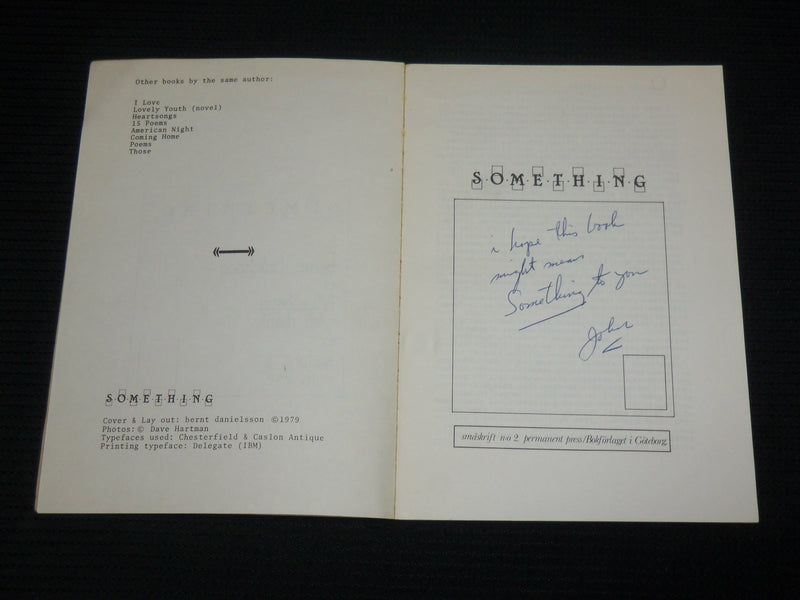 1979 SOMETHING SOFTCOVER BOOK SIGNED BY JOHN YAMRUS - J 7021