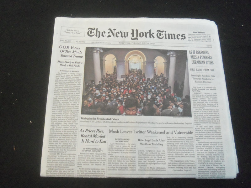 2022 JULY 12 NEW YORK TIMES - G.O.P. VOTERS OF TWO MINDS TOWARD TRUMP
