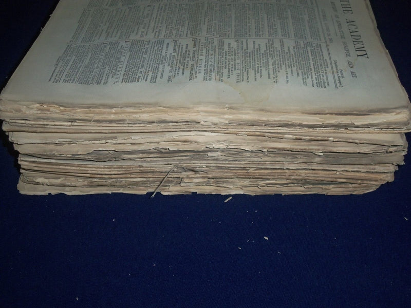 1878 THE ACADEMY WEEKLY REVIEW OF LITERATURE LOT OF 34 ISSUES - LONDON - O 2224